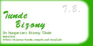 tunde bizony business card